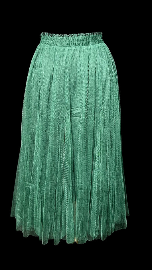 07.27 Skirts NWOT Hunter Grn Tulle Midi (M/XL)