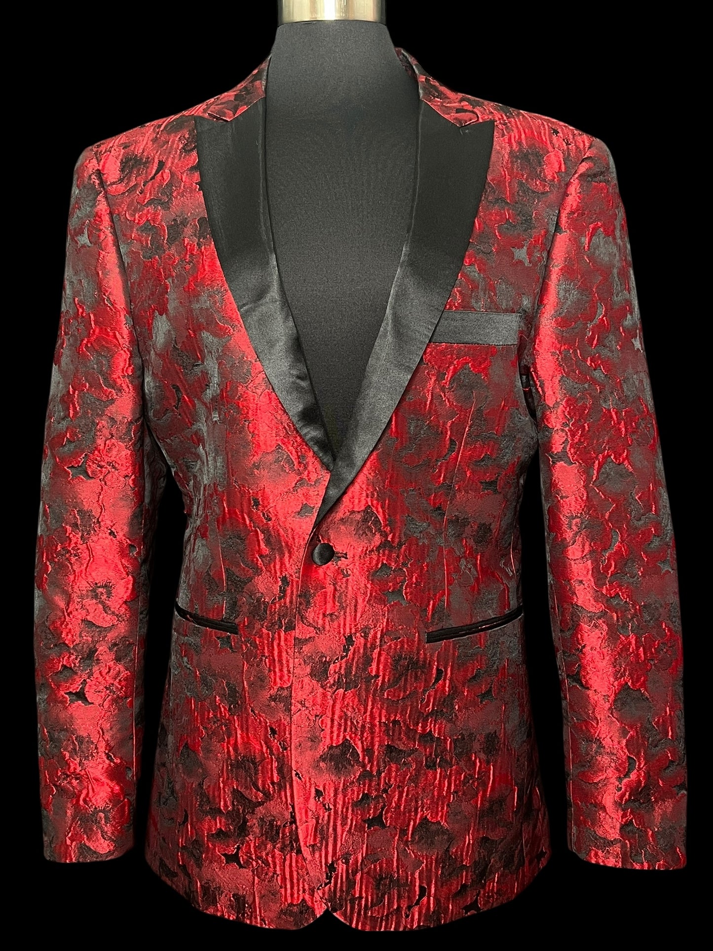 10.08 Blazers NWOT Kilburne Finch Mens Red/Blk Floral (44L) Fits (10/12) PTP 21"