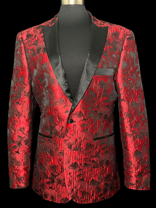 10.08 Blazers NWOT Kilburne Finch Mens Red/Blk Floral (44L) Fits (10/12) PTP 21"