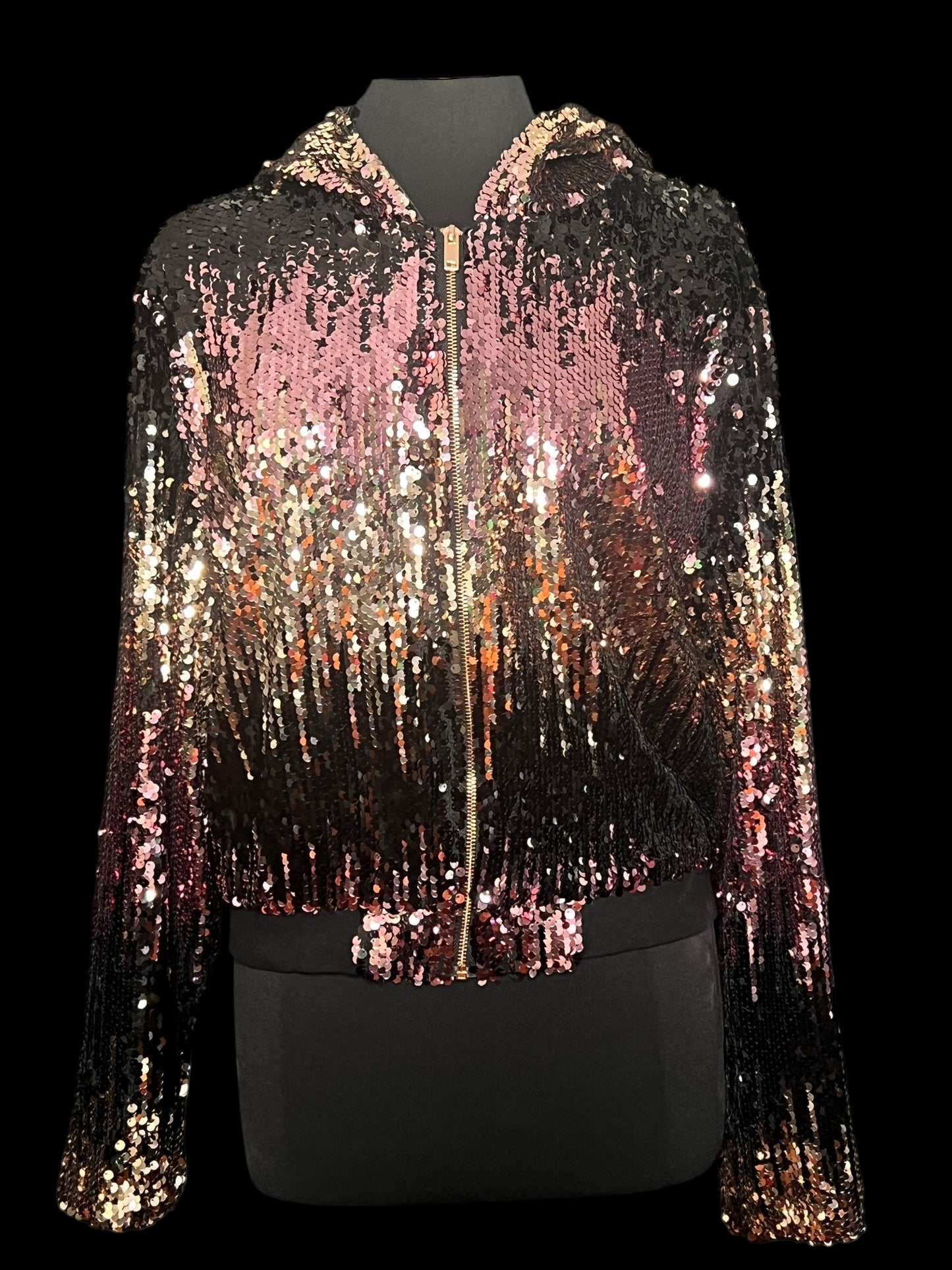 01.15 Jackets F. 21 Blk/Rose Gold Bomber (L/XL)