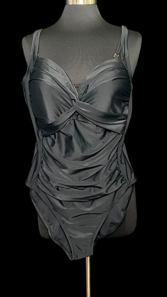 07.21 Bathing Suits NWT Coastal Rose Blk Rouged (18W) Fits (14W)