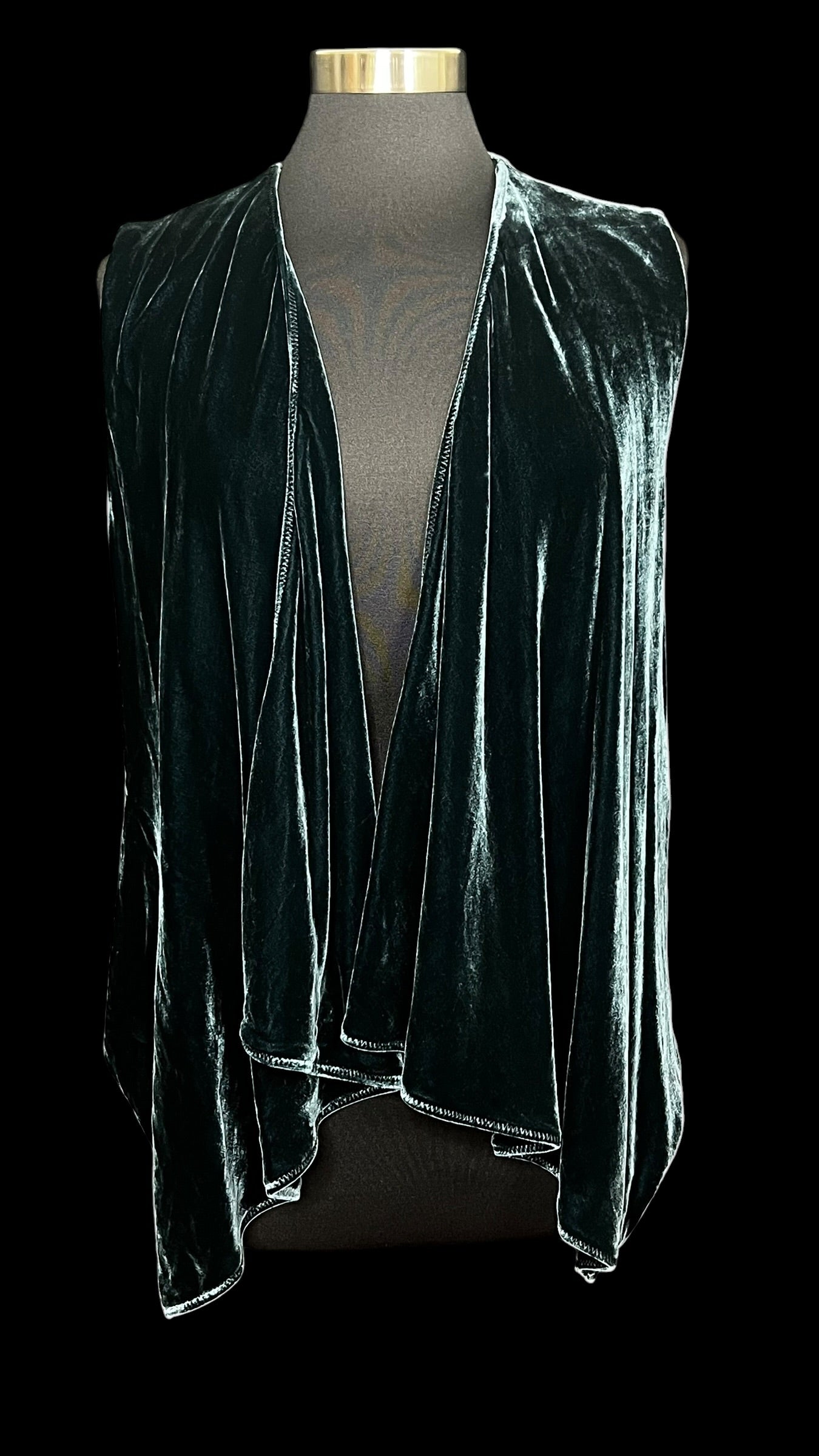10.05 Vest C. Creek Cerulean Velvet/Silk Boho (10/12)