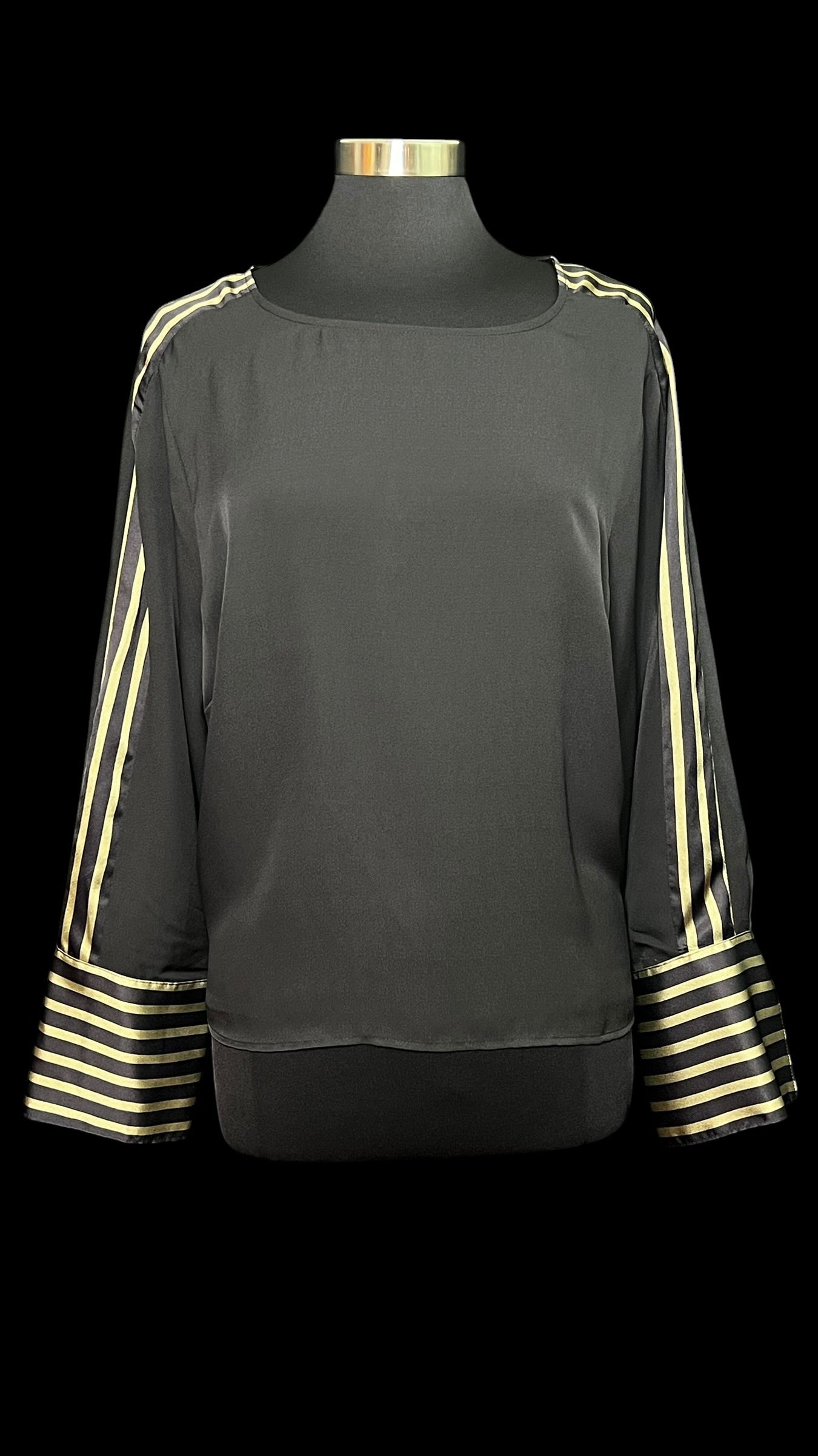 07.21 Tops NWT V. Camuto Blk/Grn Striped Cuff (XXL) Fits (L)