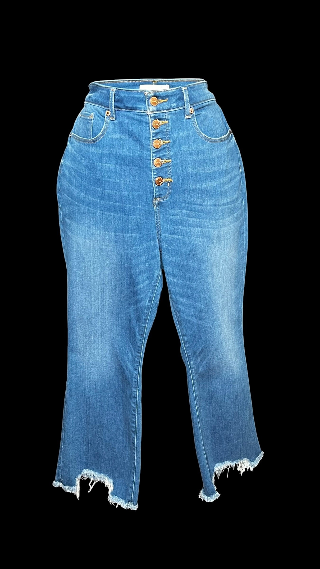 08.27 Pants NWOT Loft Distressed Hem Denim Stretch (W32/R12/H36/I24) (12) Fits (10)