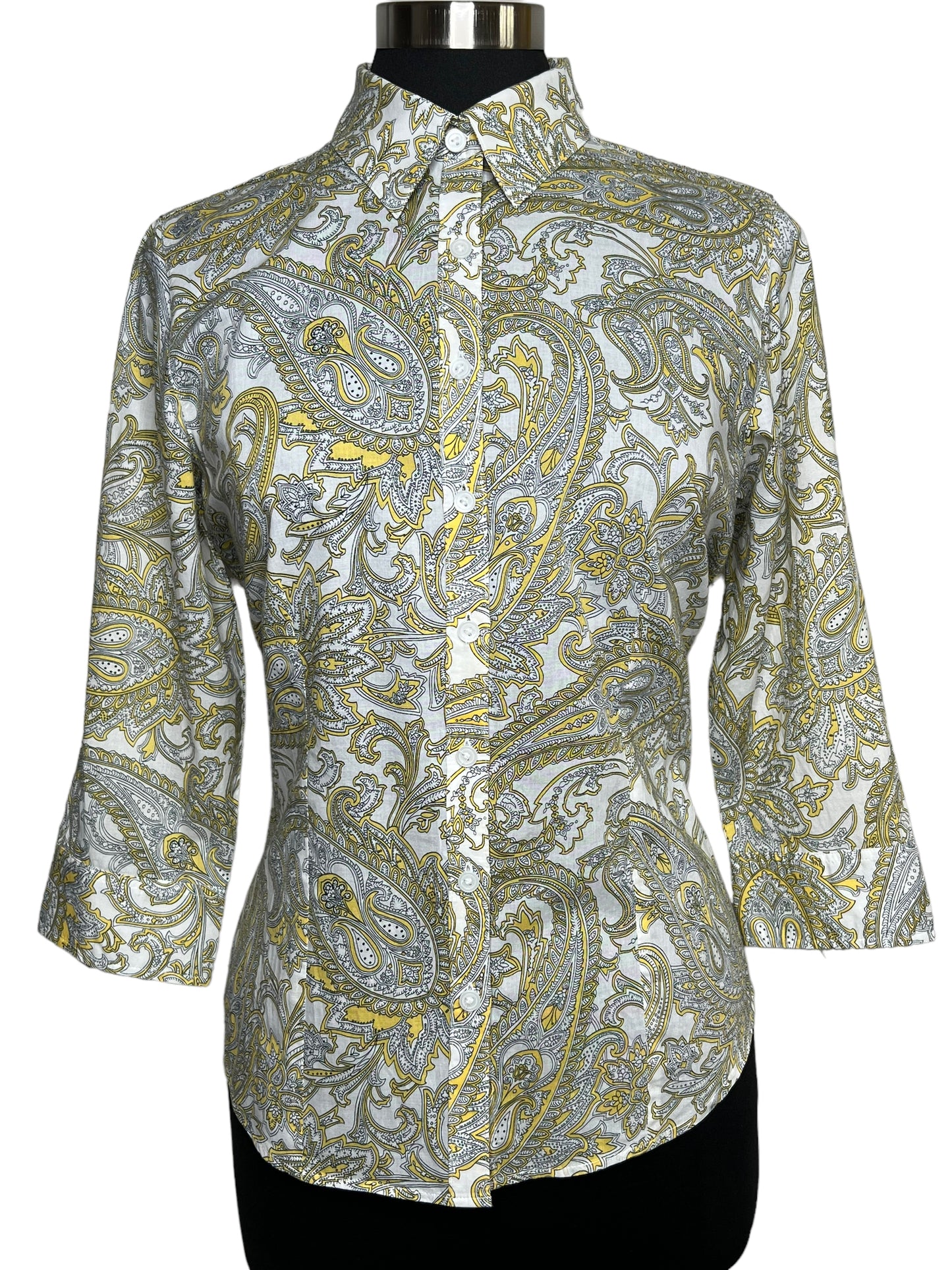 08.15 Blouses Lord & Taylor Ylw Paisley Print (M) Fits (S)