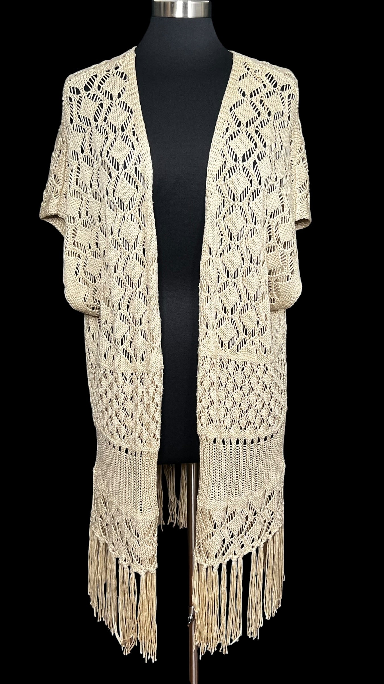 10.05 Cardigans Tan Crocheted (3X) Fits (XL/1X) Cvy