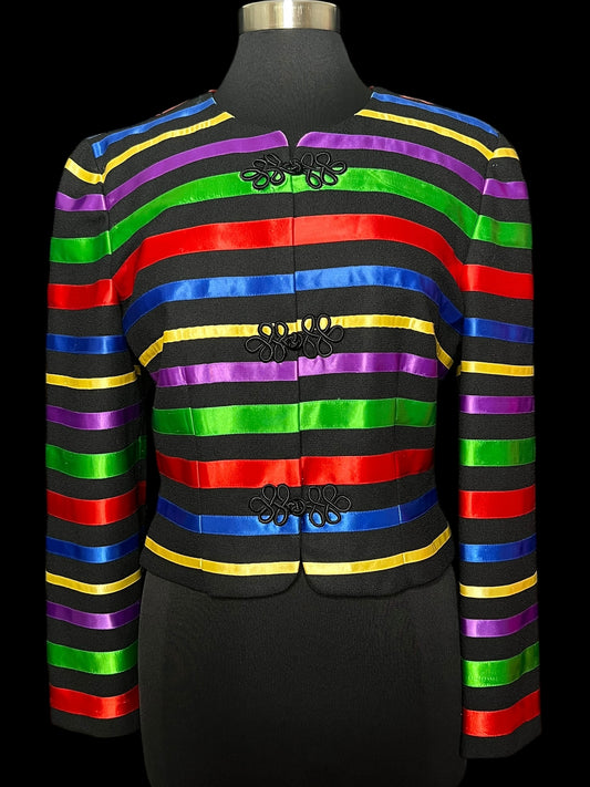 10.08 Blazers Maggy London Vintage Striped Cropped (8) Fits (6) *Disc PTP 19"