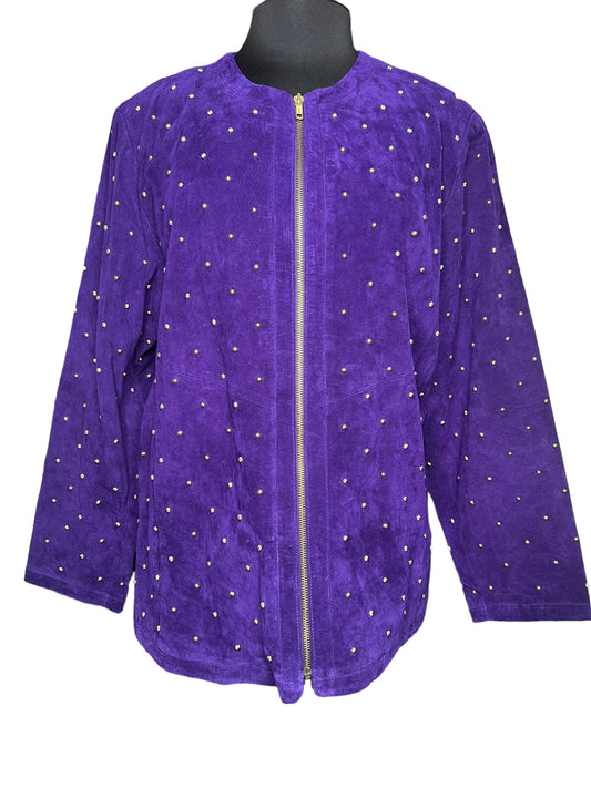 03.19 Jackets NWT Linea Purple Suede Studded (2X) Cvy