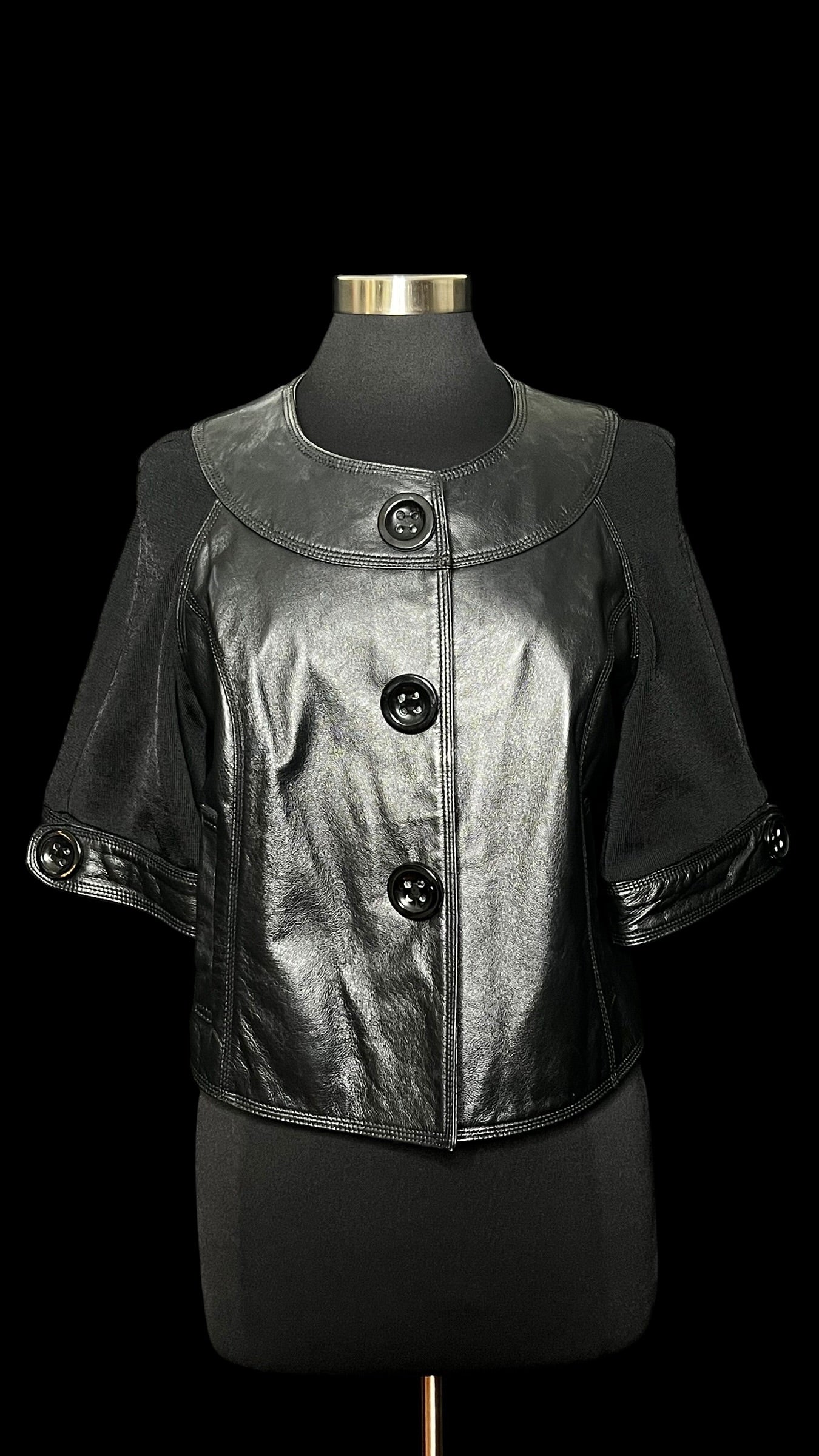 07.27 Jackets Vintage Nygard Blk Leather/Knit (10/12)