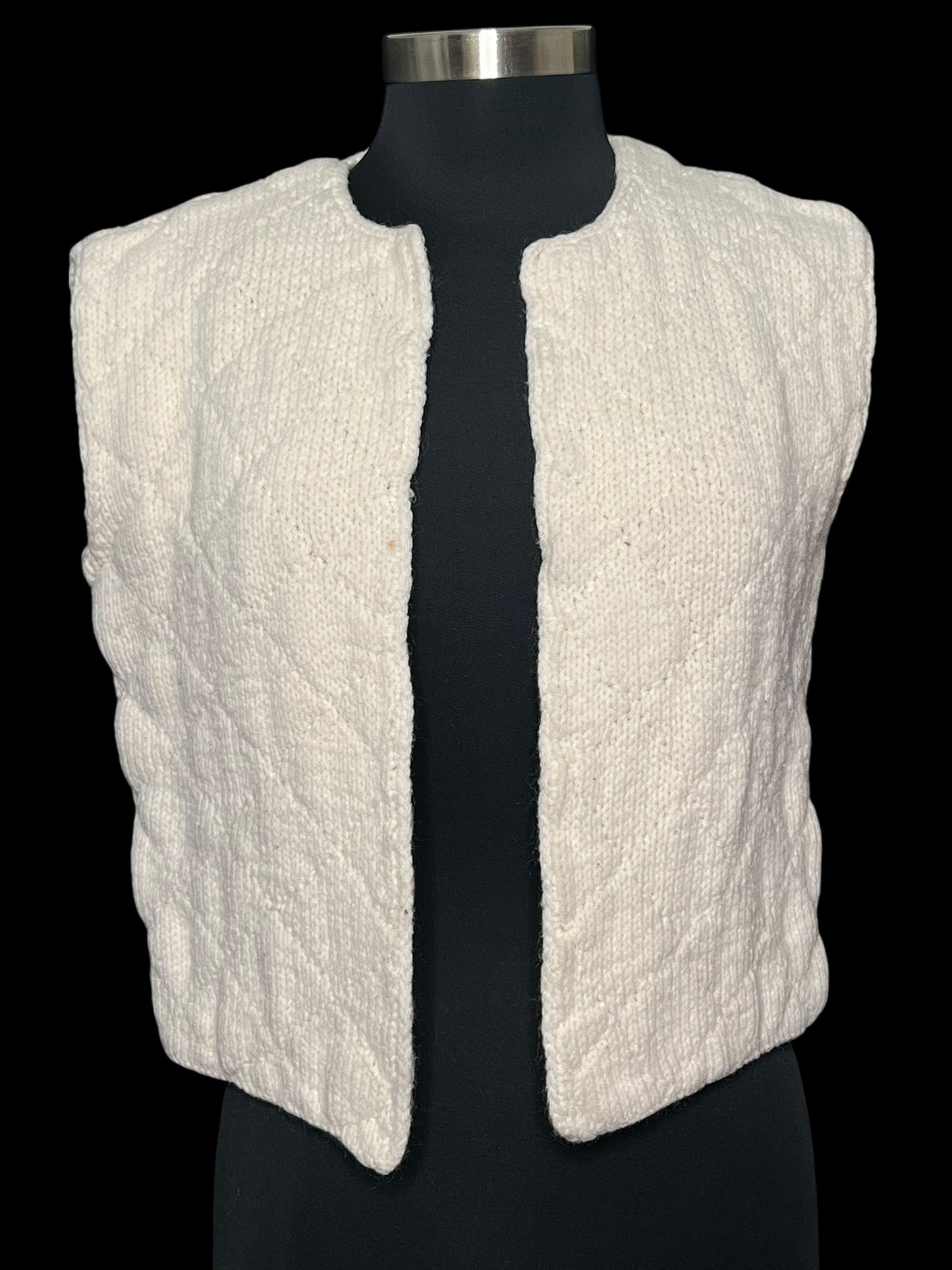 10.27 Sweaters Cream Vest Heavy Knit Cropped (S)