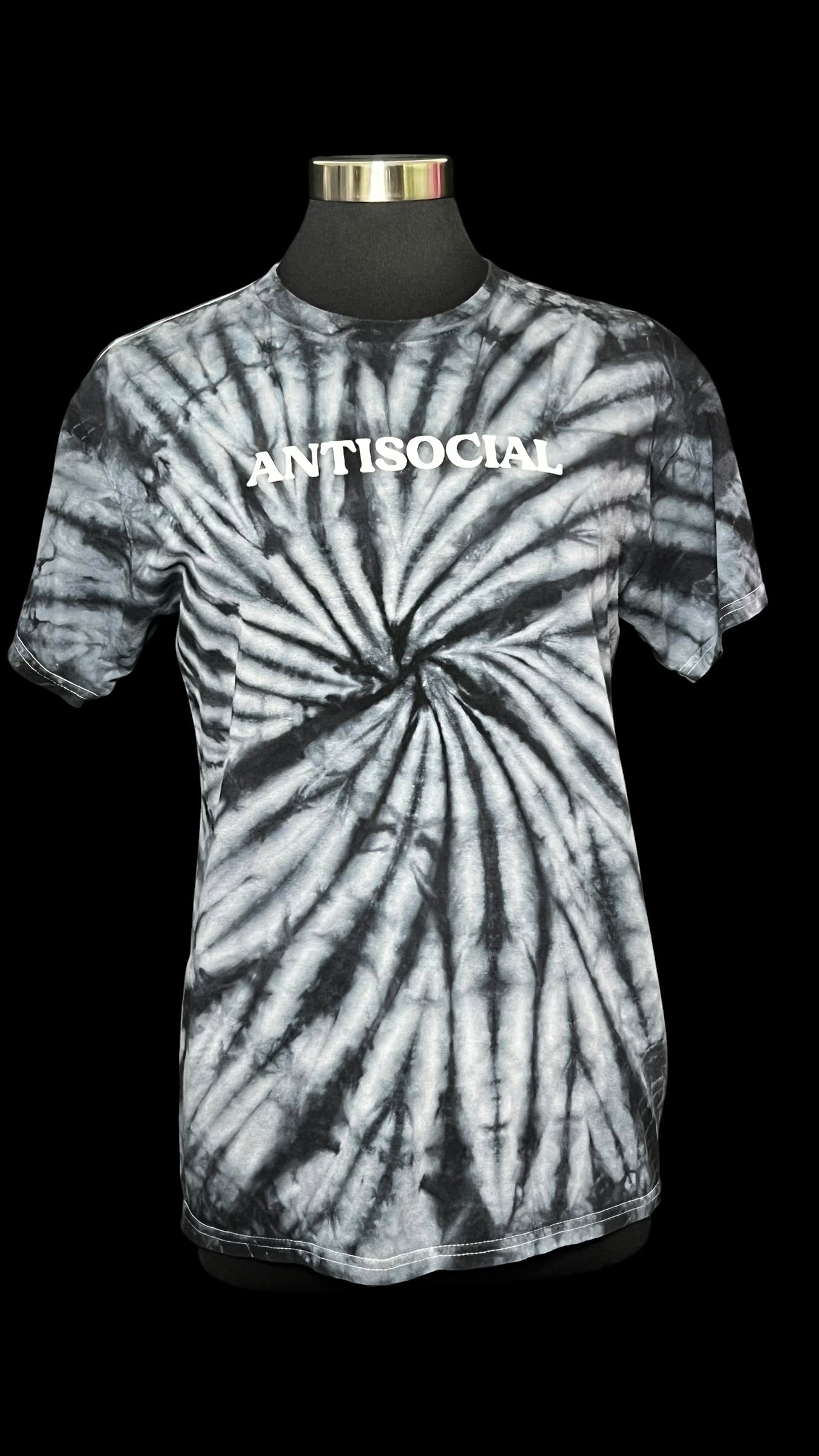 08.27 Tops Antisocial Blk/Gry Tie Dye Tee (S)