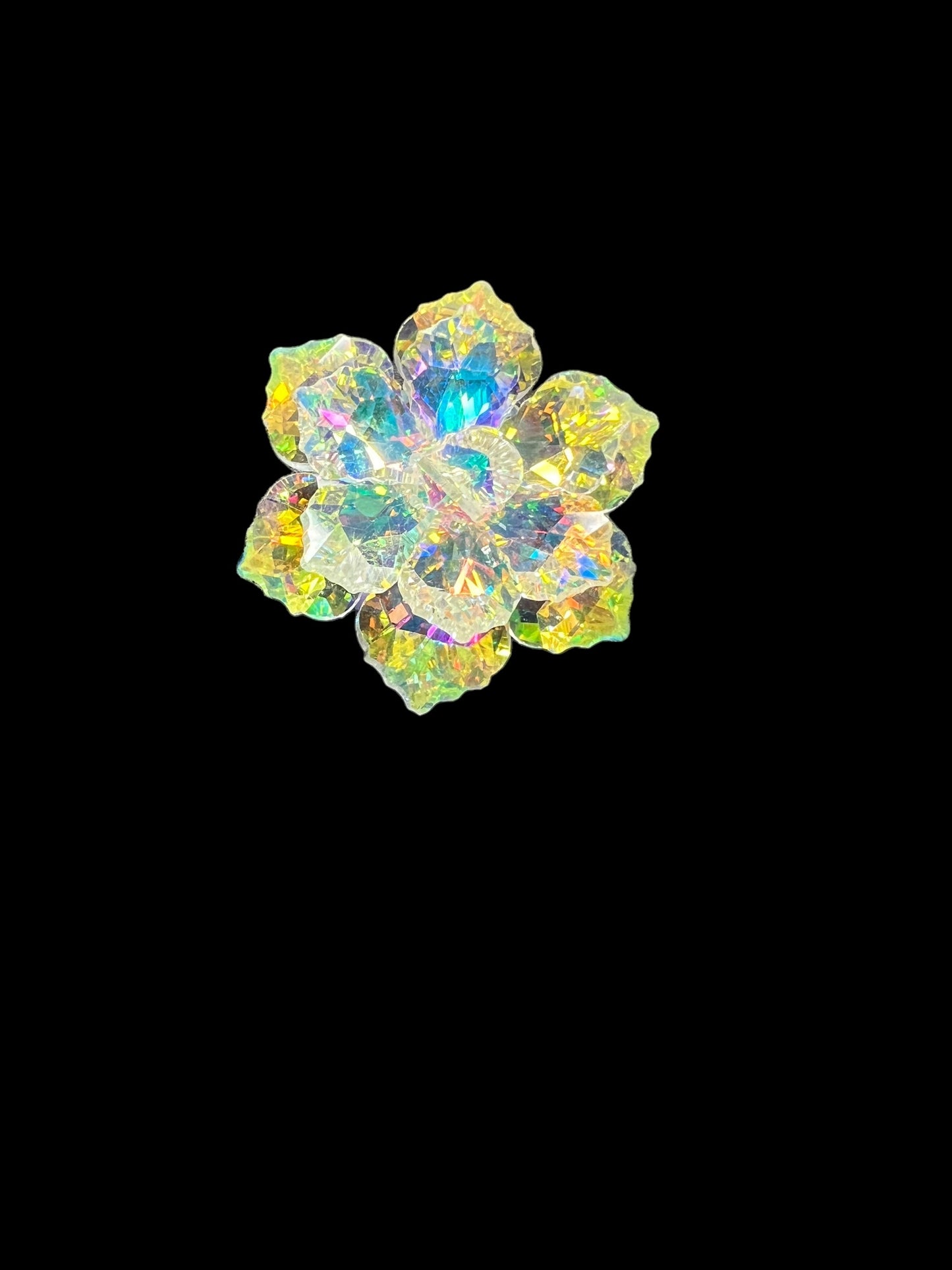 12.26 Brooches Flower Iridescent Clear Lucite