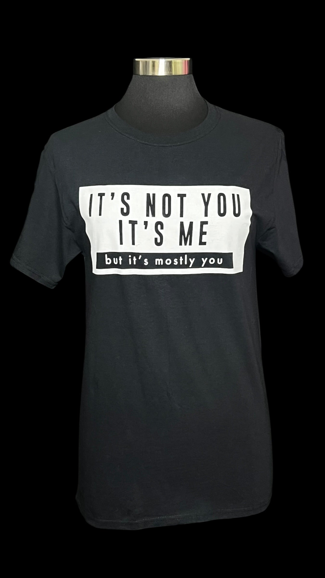 08.27 Tops NWOT It's Not Me Black Tee (S)