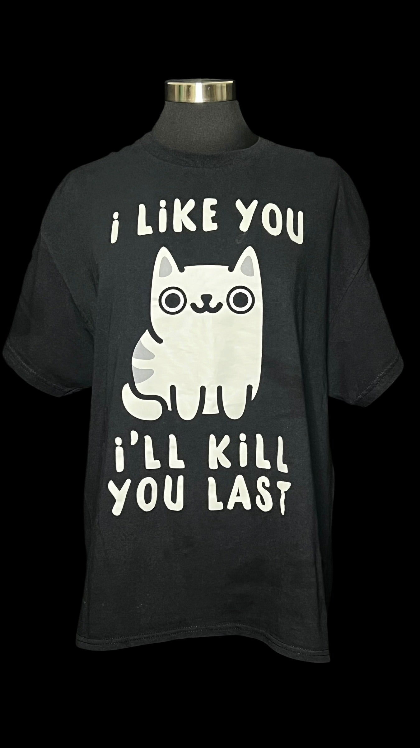 08.03 Tops Cat I like You Blk Tee (XL)