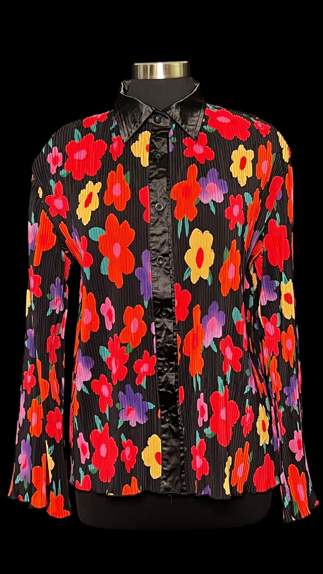 07.14 Sets NWOT Blk Crinkle Multicolor Floral (8)