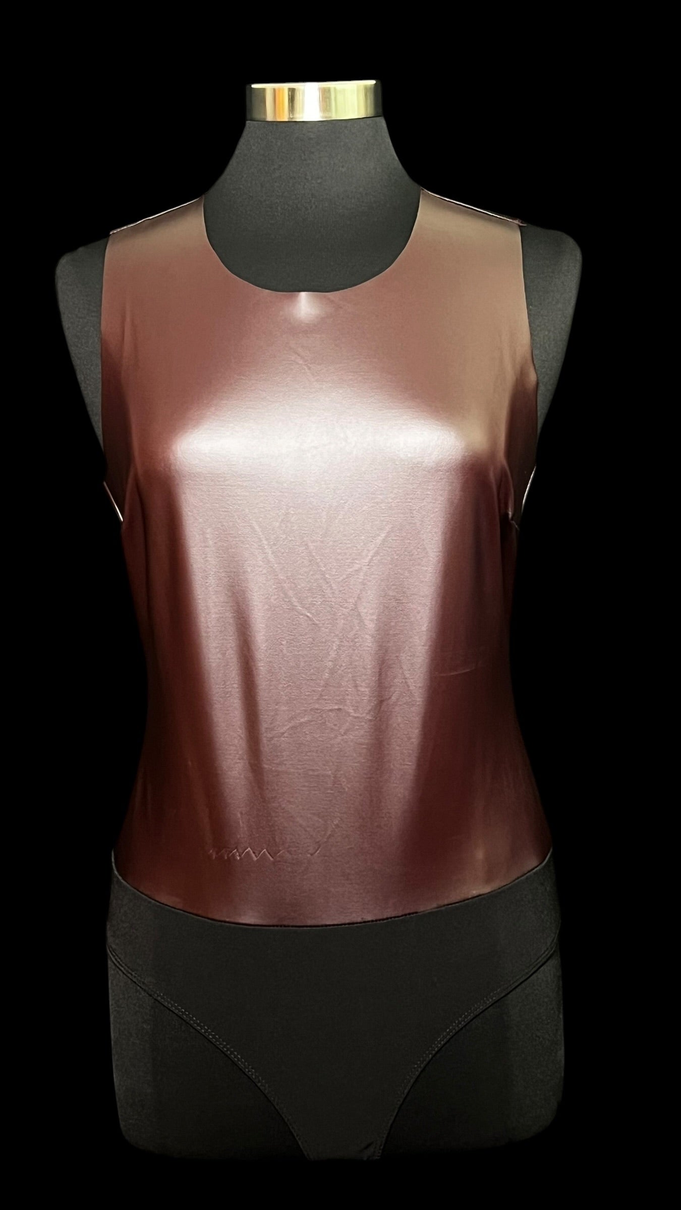 07.21 Tops NWT Ember Bugundy Faux Leather Bodysuit (M)