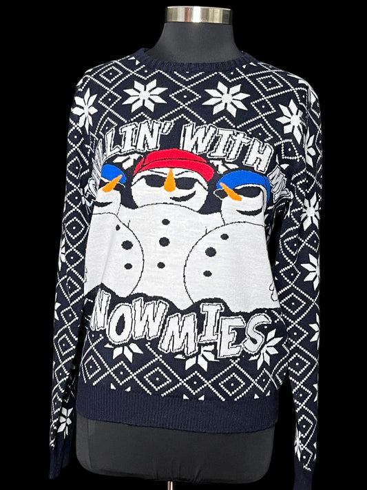 11.12 Sweaters Santac Blk/Wht Chillin Snowmies (M)