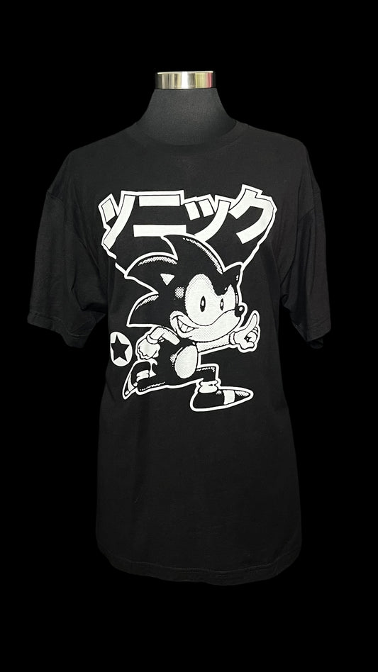 08.27 Tops NWT Sonic Hedgehog Blk Tee (XL)