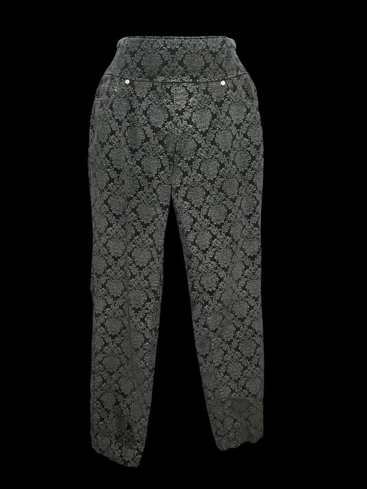 11.04 Pants Jag Jeans Blk Corduroy Filagree Print (8) Slim