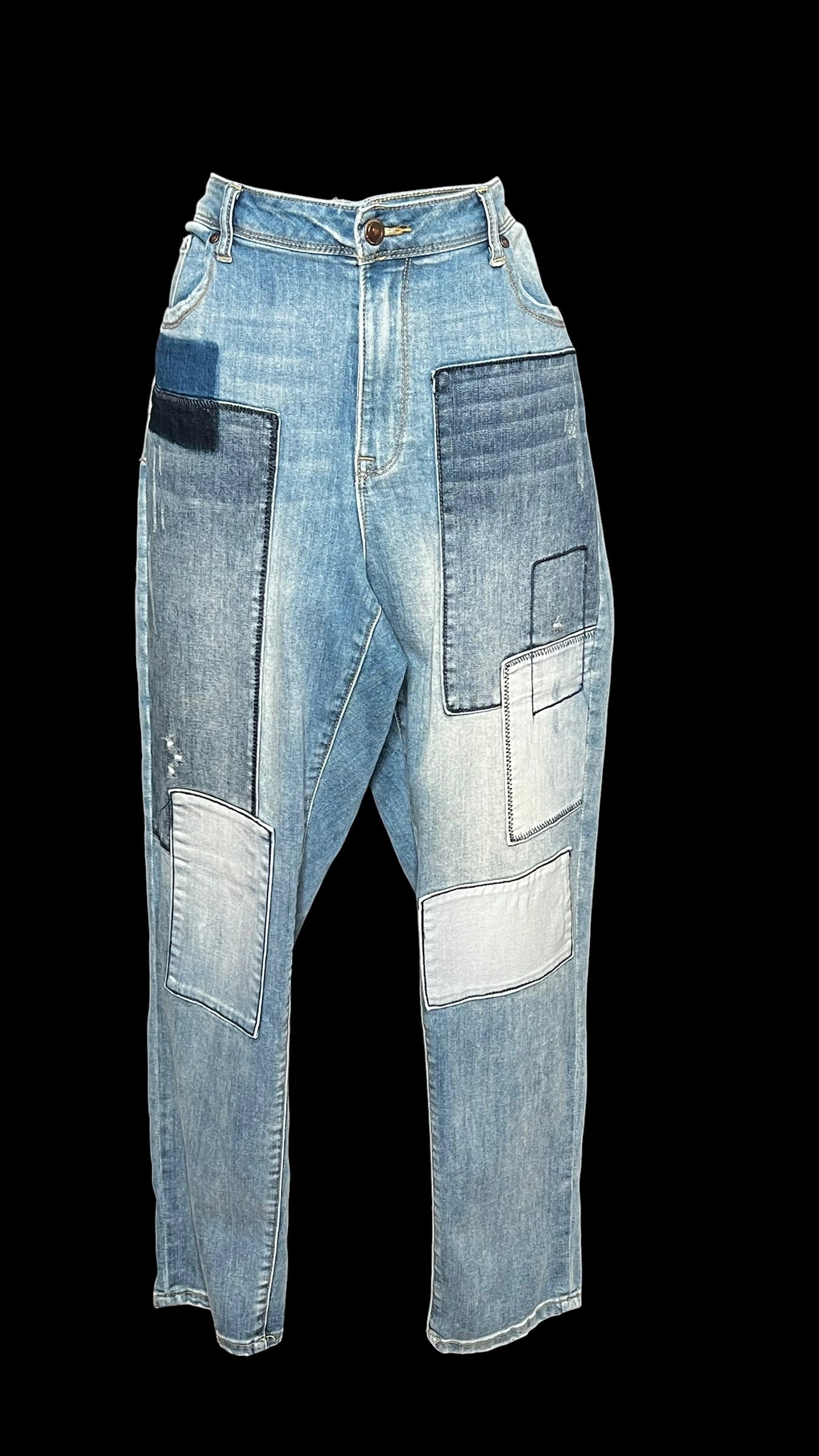 08.27 Pants Denim 24/7 Patchwork Distressed Skinny Leg Stretch (W/40/R11/H46/I29) (18) Cvy