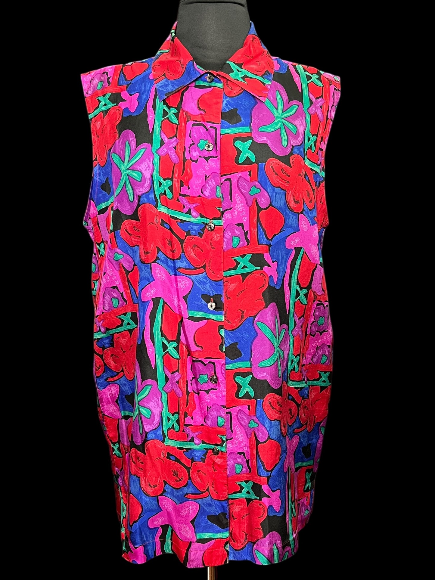 05.27 Blouses In Private Silk Multicolor Slvls (XL) Fits (M)