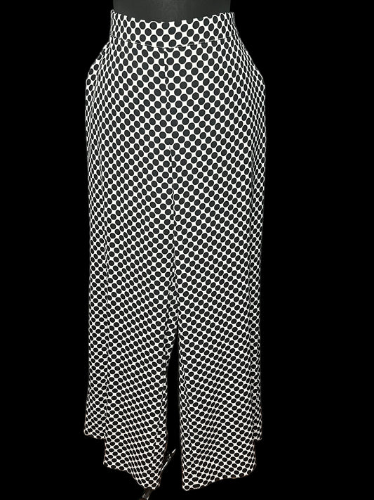 07.23 Pants NWOT NY& CO Blk/Wht Polka Dot Palazzo (L) Fit (XL)