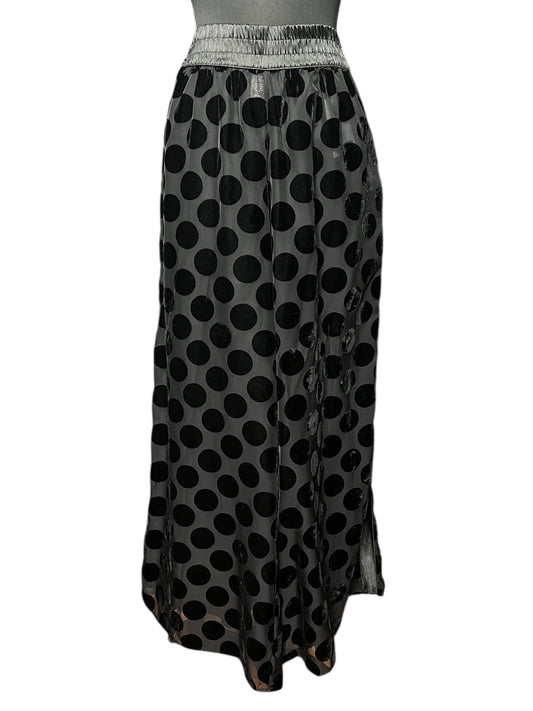 06.05 Pants V. Secret Black Sheer Polka Dot Palazzo (M/8)