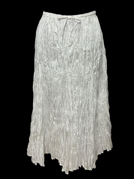 08.16 Skirts NOWT White Crinkle Midi (L) Fits (L/XL)