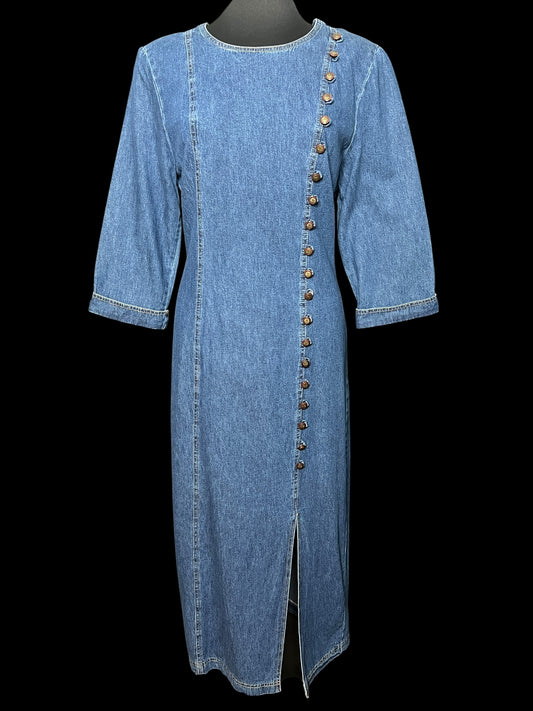 08.29 Dresses Vintage Nina Piccalino Denim Maxi (16) Fits (10) PTP