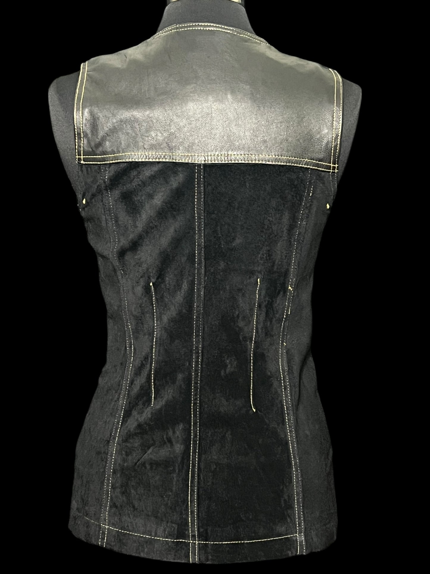 09.19 Vests Vintage Beyond Leather Blk Suede/Leather (M) Fits (S)