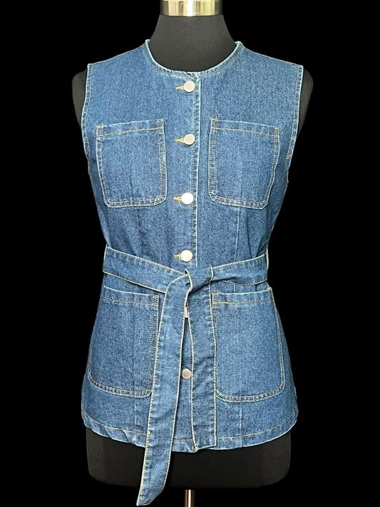 09.19 Vests Denim Belted (XL) Fits (S)