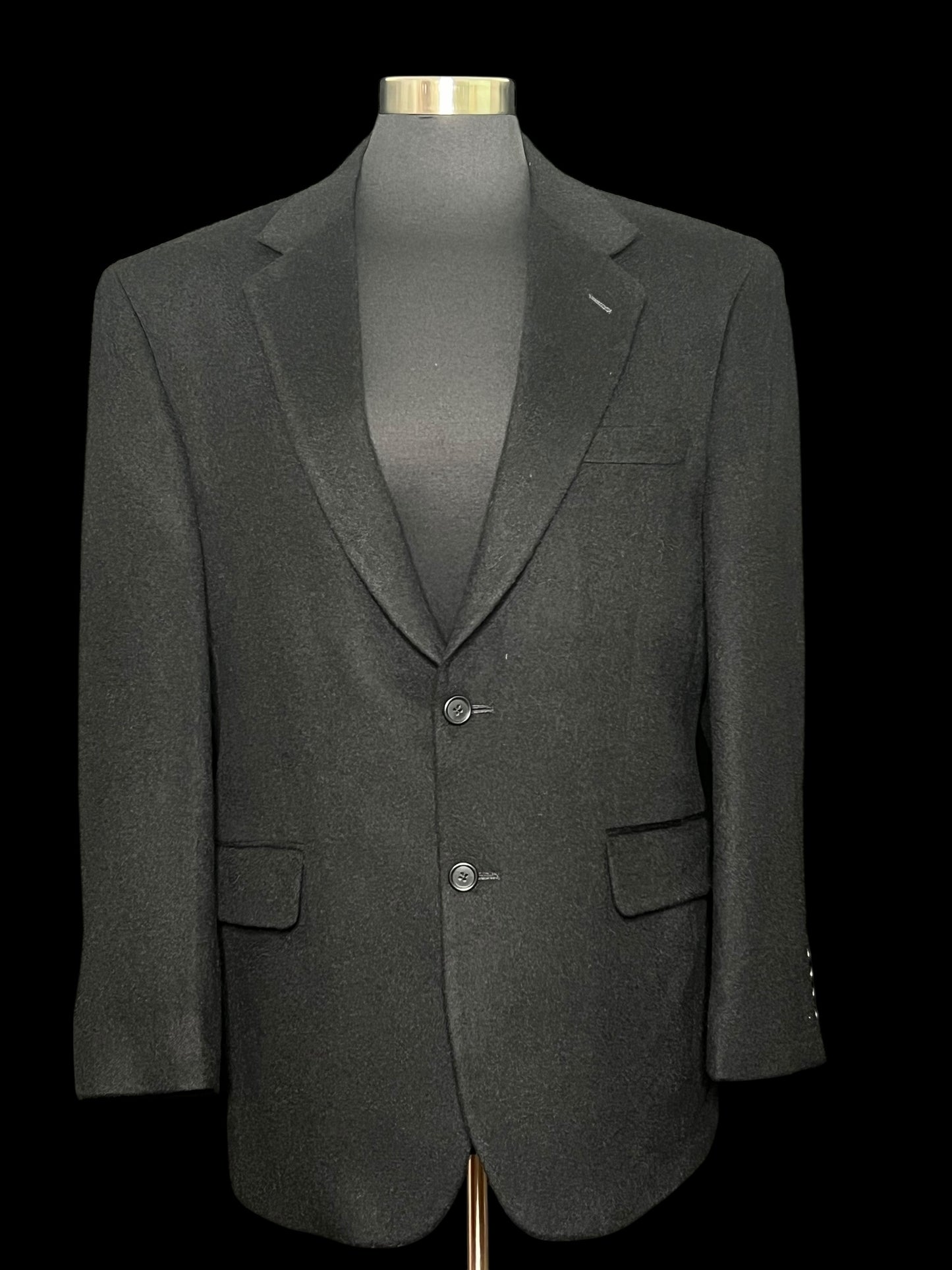 08.29 Blazers NWOT Jos.A.Bank Black Camel Hair (40 S) Fits (10/12) PTP 21.5”