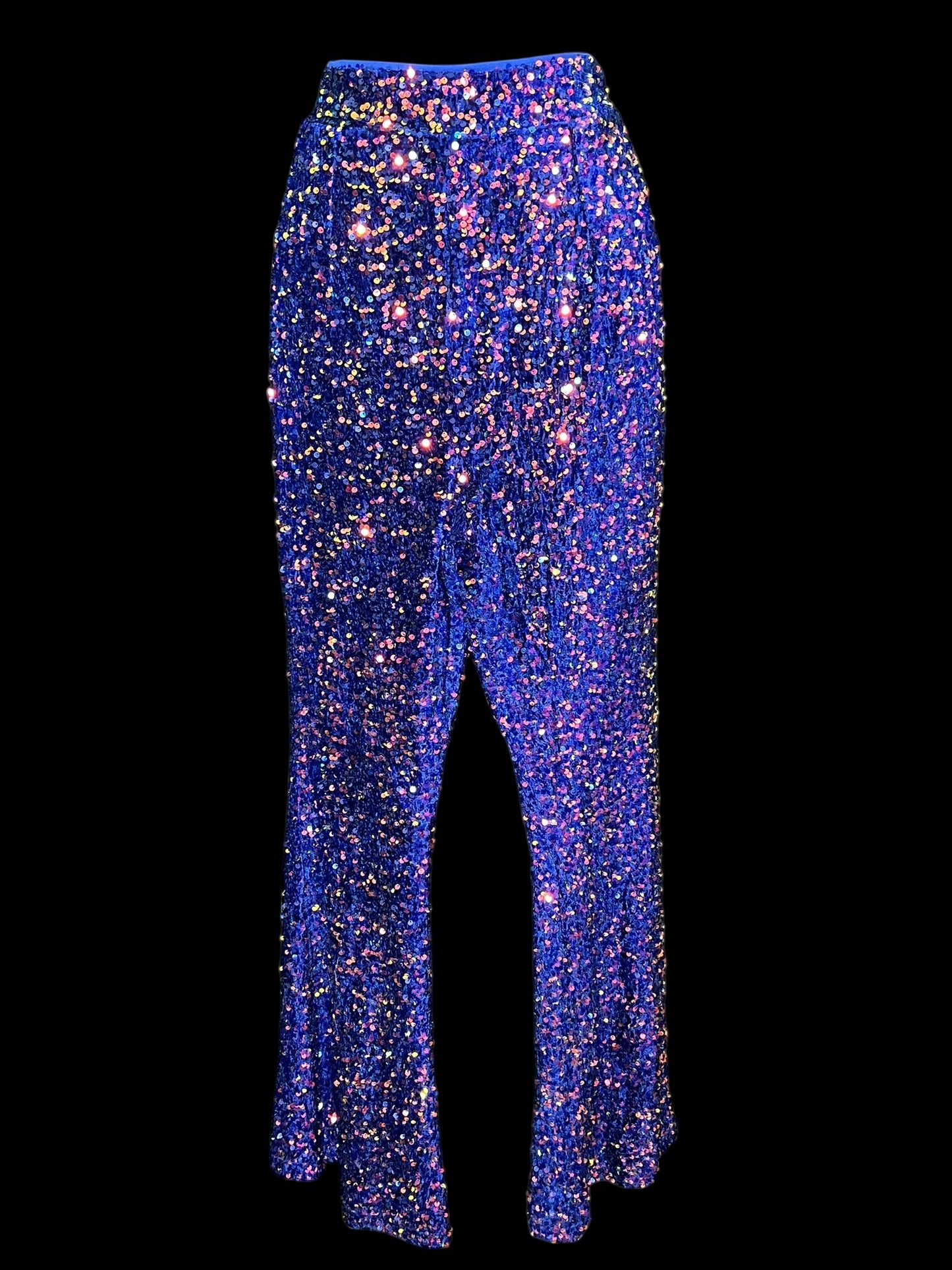 11.08 Pants NWT Nasty Gal Blu Velvet Sequin Flared (14) Tall Cvy