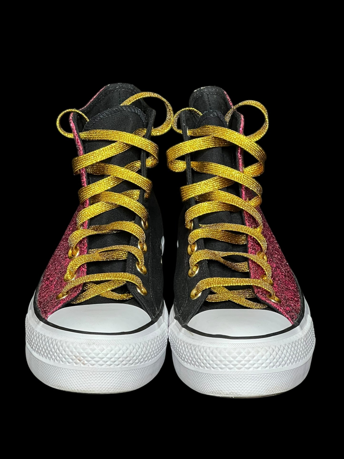 11.24 Shoes Converse Hi-Top Platform Blk Fuchsia/Gold Glitter (M9) / (W11)