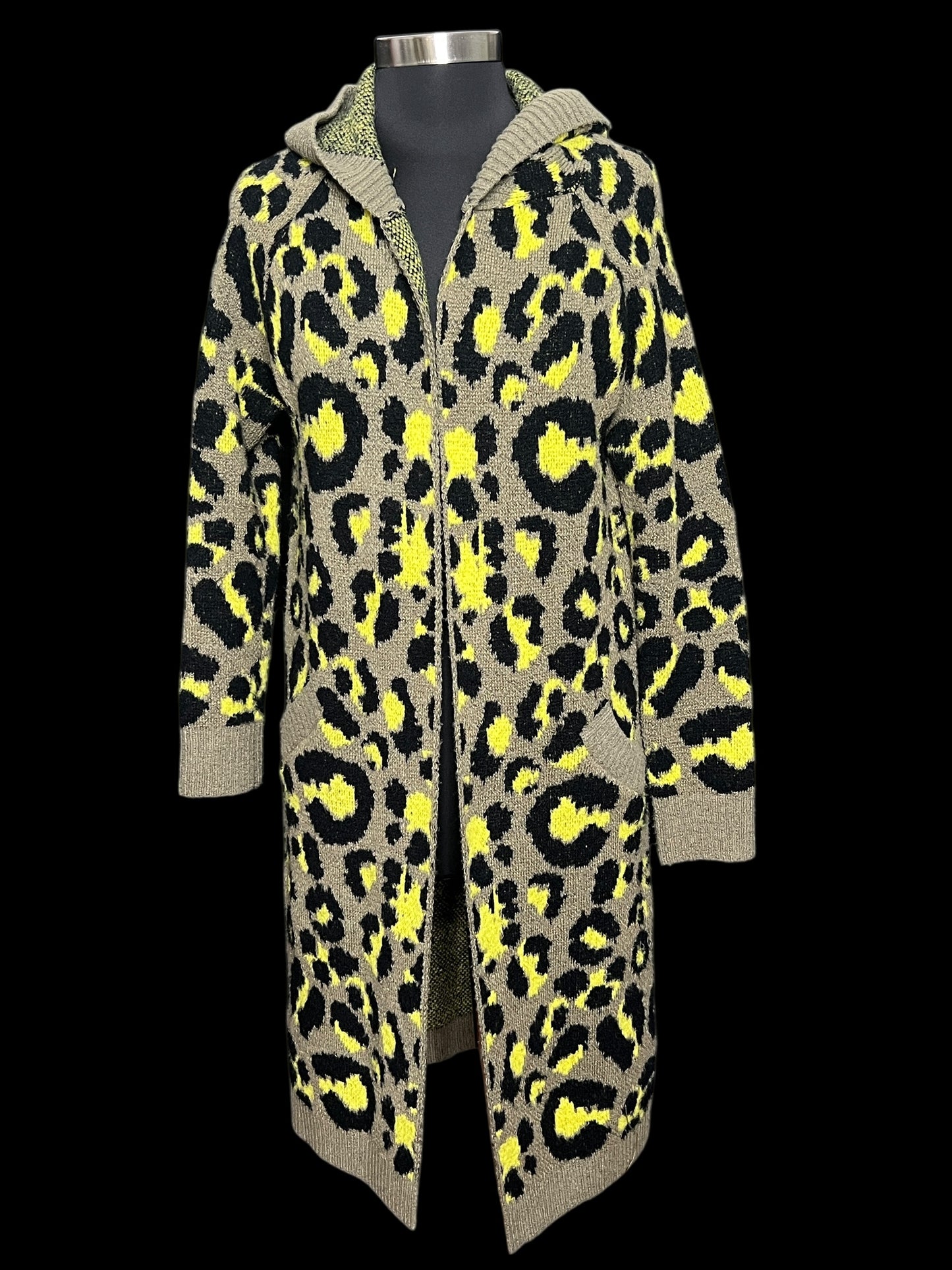 12.02 Cardigans Cozy Casual Olive/Blk/Ylw Leopard (S/M) (6/8)