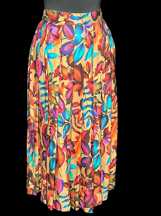 05.27 Skirts Vtg Susan Reade Pleated Multi Color Floral (S)