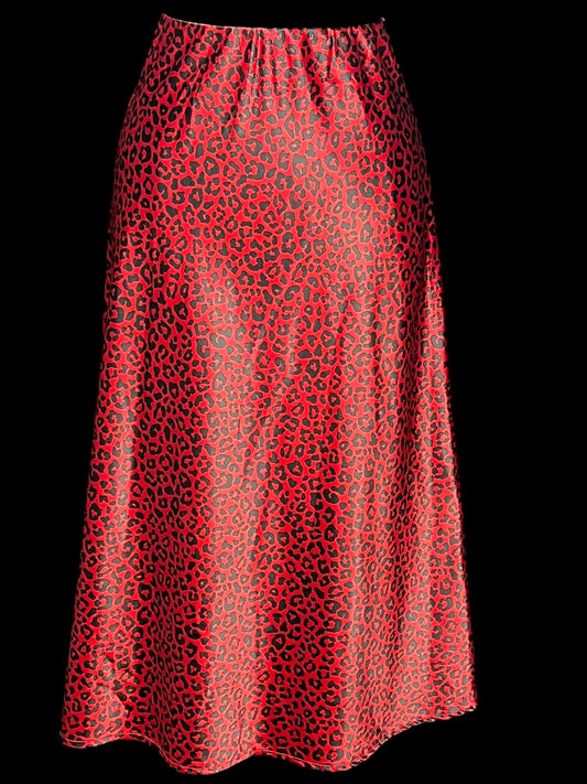 08.14 Skirts CottonOn Red Satin Animal Print (S)