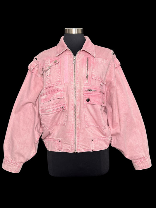 01.10 Jackets River Island Pink Cargo Denim (L) Fits (L/XL)