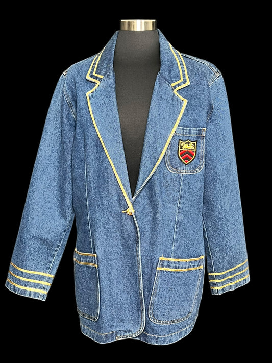 01.10 Blazers Vintage Carolina Blues Denim Crest (XL) Fits (XL/1X) Cvy