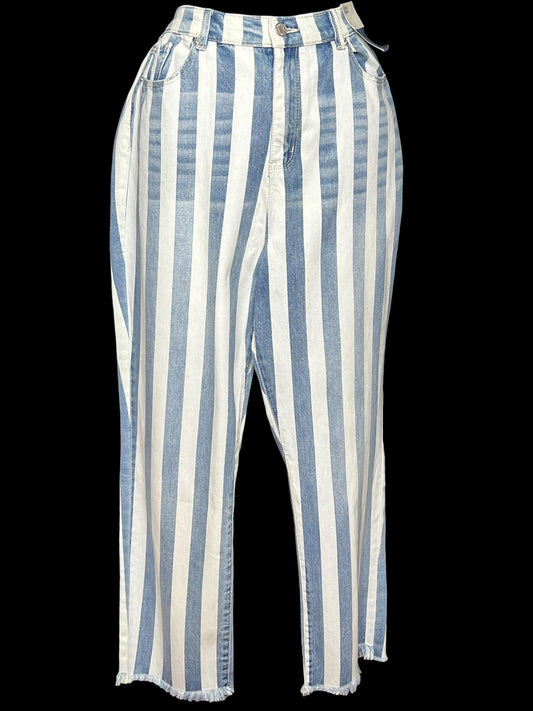 08.15 Pants NWT NY&CO Soho Blue/Wht Striped Denim (18) Fits (12S)