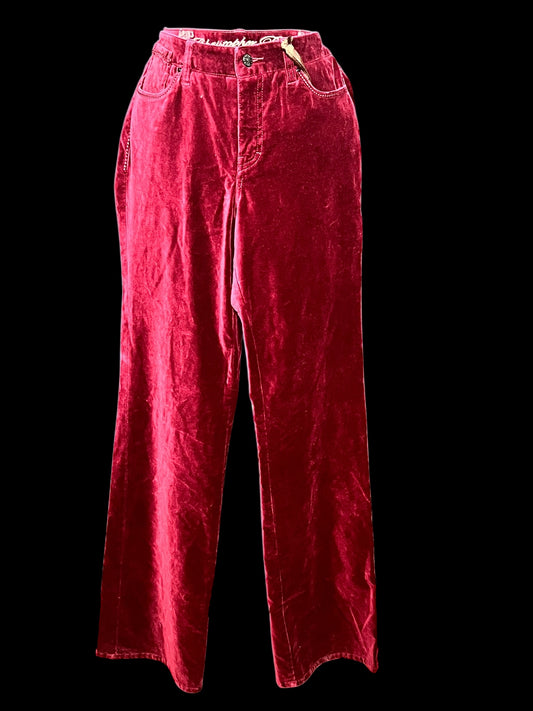 01.13 Pants NWT Christopher Blue Deep Red Wine Velvet (10L) Fits (8/10 Slim/Tall)