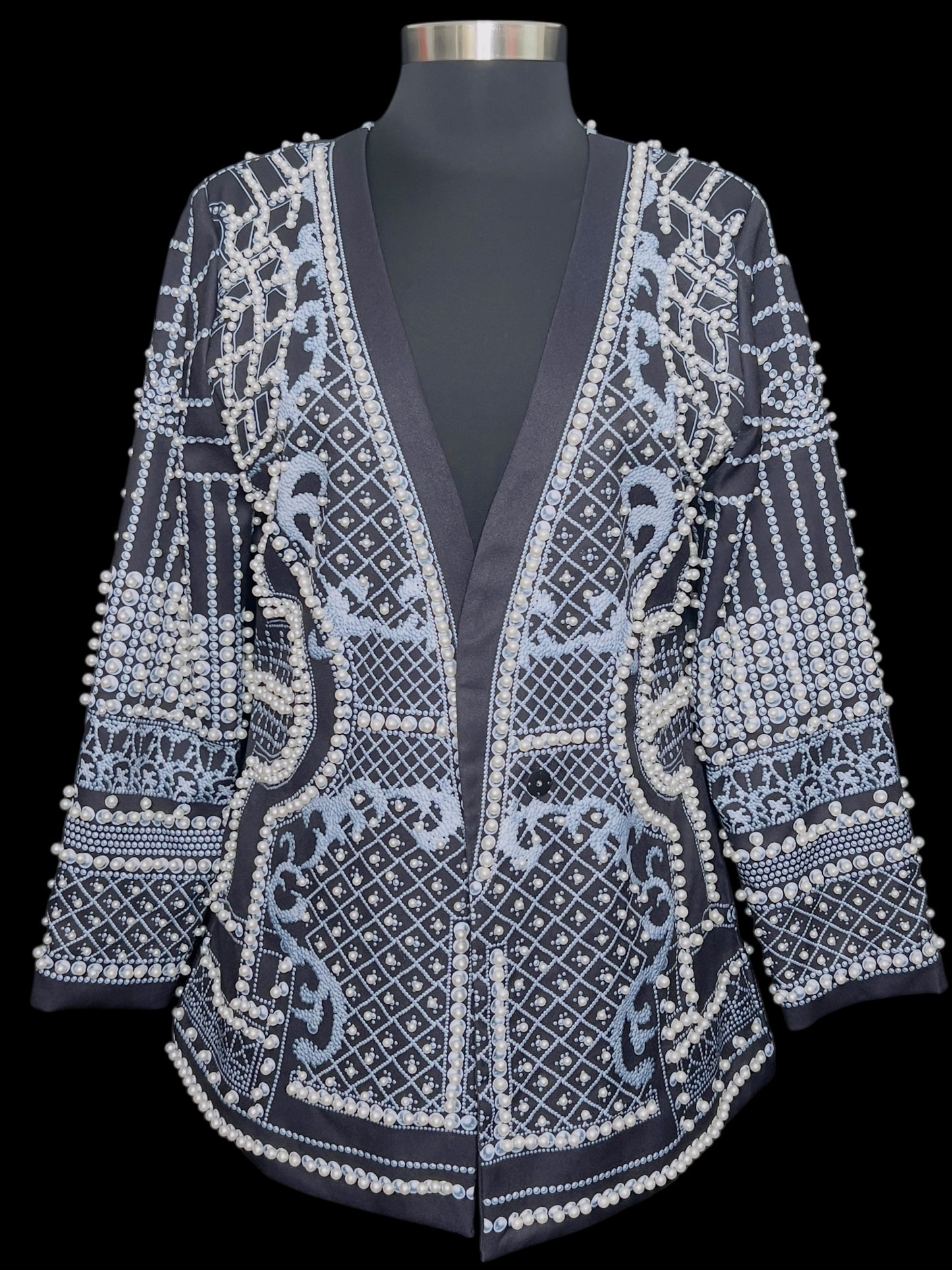 02.06 Jackets NWT Black & Pearl Embellished (XL) Fits (L) (10/12)