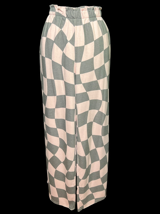02.17 Pants NWT Grayson Threads Pnk/Gry Checkered Sweatpant (XL) Fits (L) (12)
