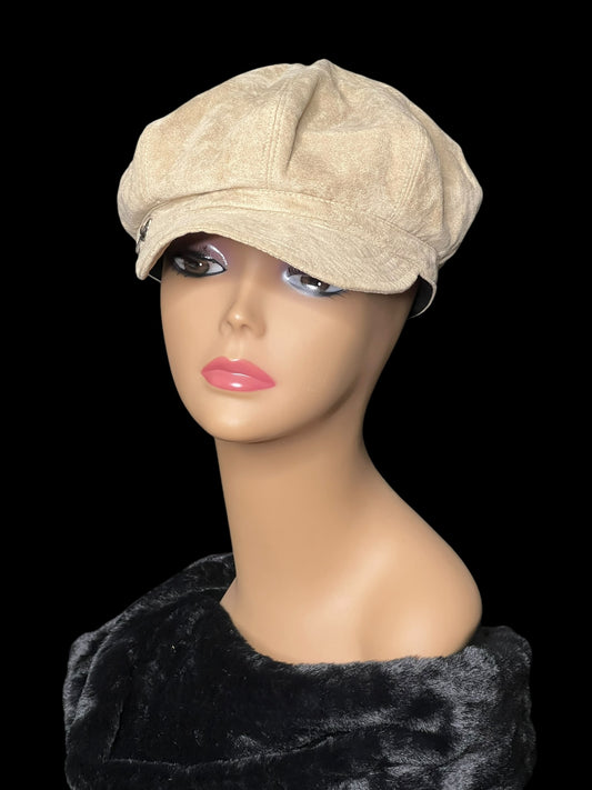 11.05 Hats Tan Faux Seude Page Boy (S/M)