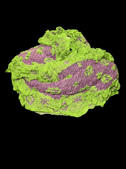 10.28 Scarves Olive/Purple Ruffle