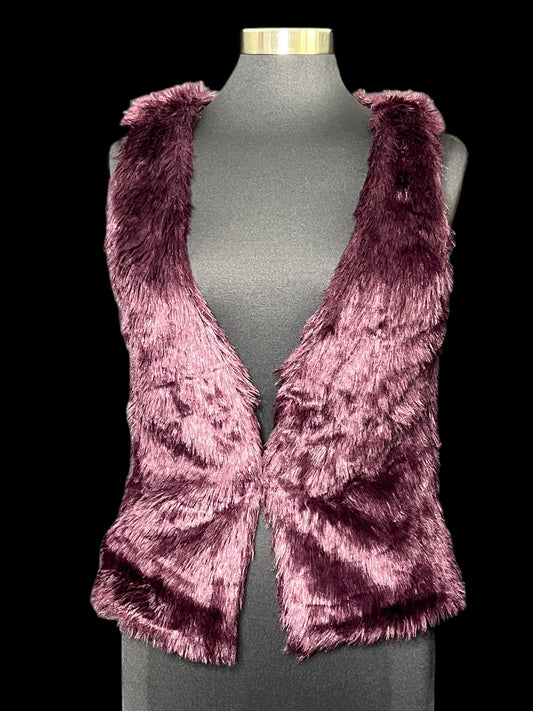 11.18 Vests Love Tree Burgundy Faux Fur (S)