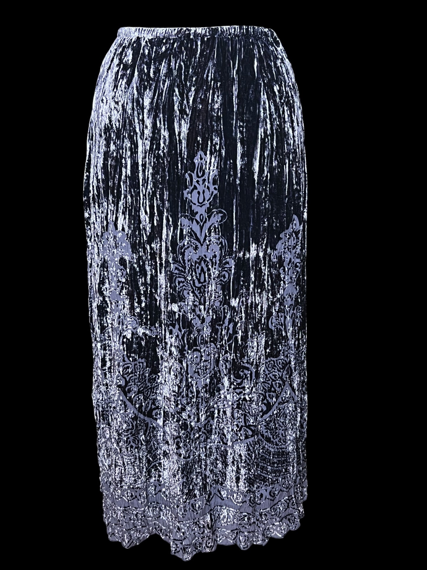 05.19 Skirts Chicos Blue Velvet Silk Maxi (3) Fits (XL)