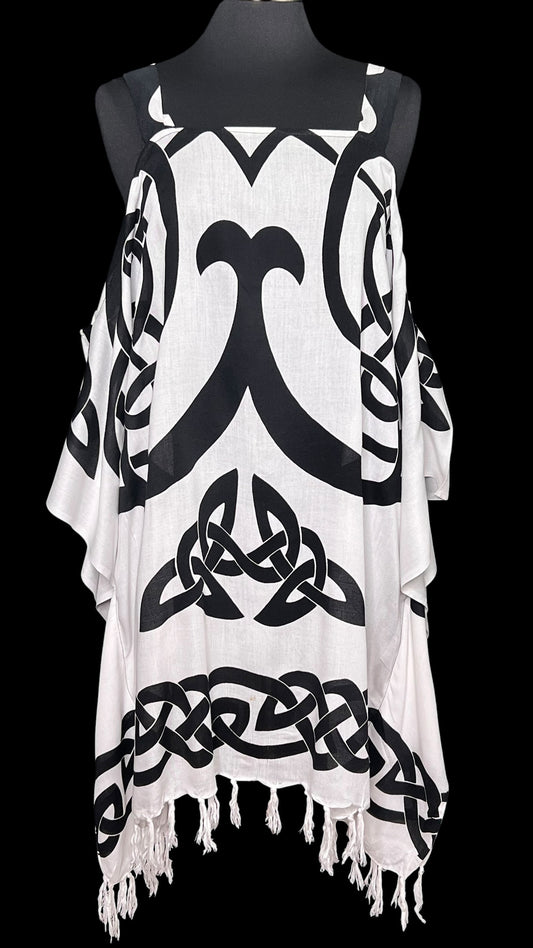 06.01 Tops NWOT Blk/Cream Graphic Strap Shldr (XL)