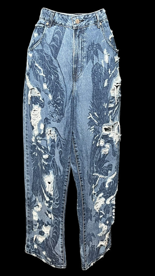10.28 Pants UO BDG NWT Denim Distressted Tapered Baggy (32) Fits (10/12)