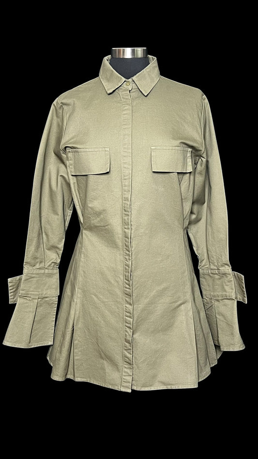 04.23 Tops Olive Military Style French Cuff/Wings (L) Fits (6/8)